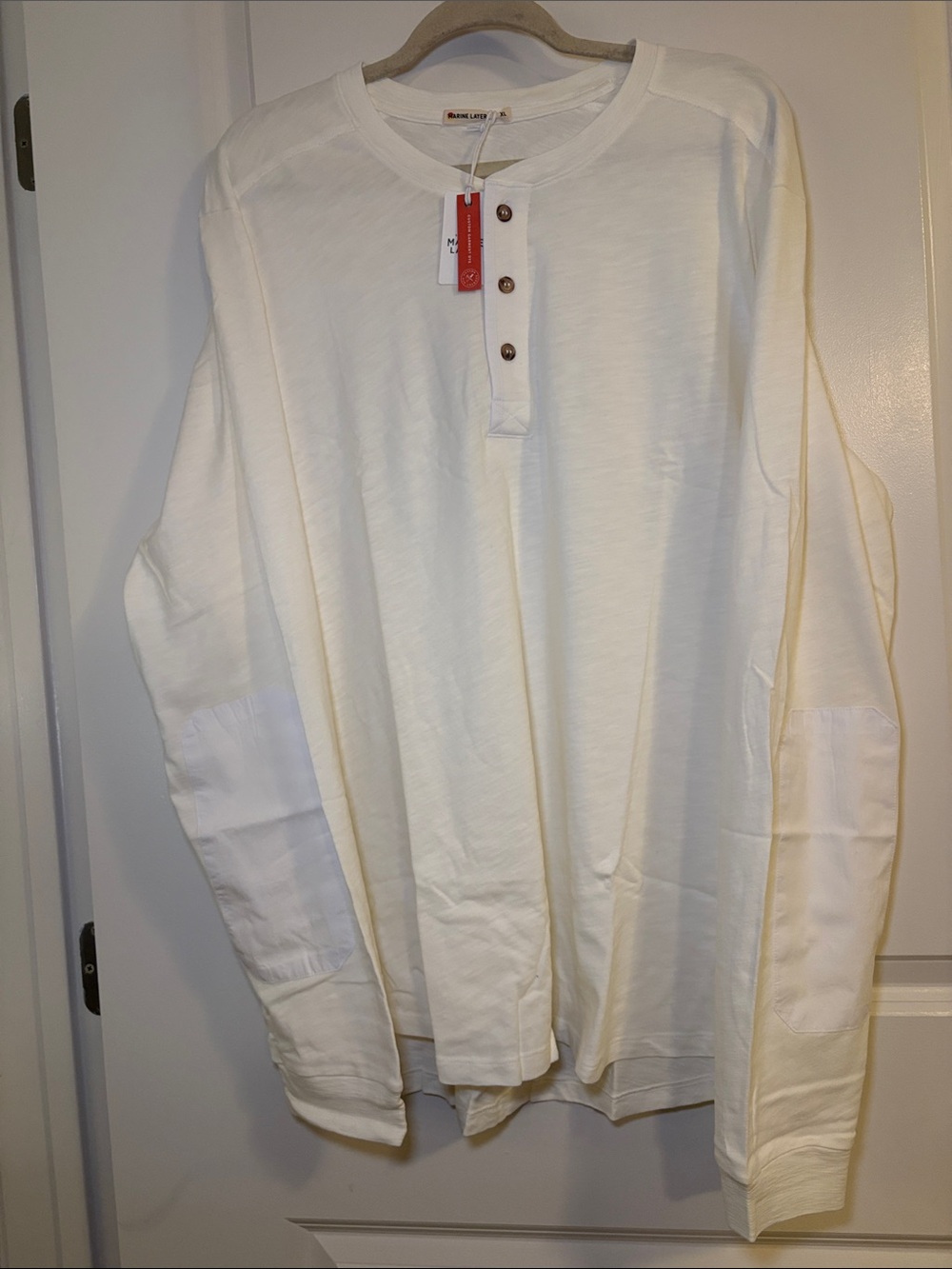 NWT Marine Layer Cream Long-Sleeve Henley Shirt - Accepting Offers!